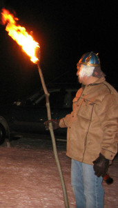 Mark C with flaming torch