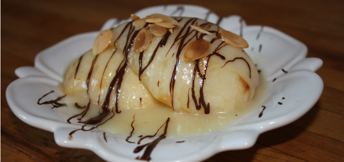 Baked Pears with Almond Sauce